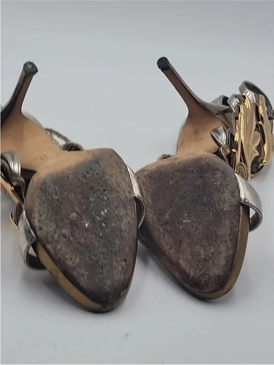 GUISEPPE ZANOTTI Intrigo Flame sandals heels shoes Gold 37,5 EU - Picture 9 of 10